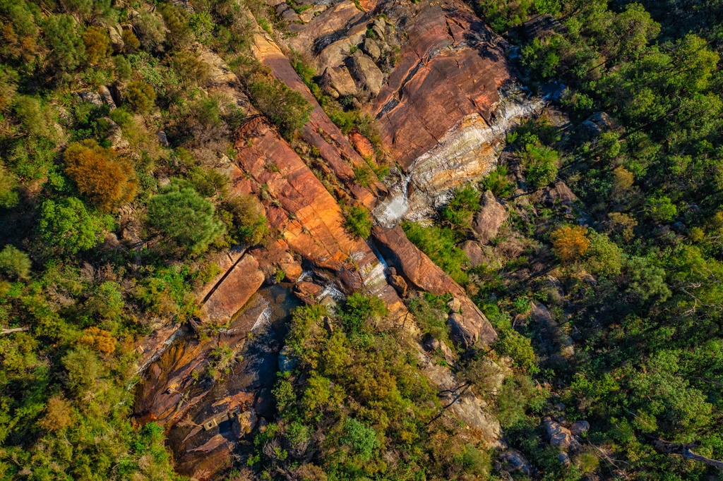 SUN1017 - Oakley Dam Cascade (Fine Art Print - Rolled, 45cm x 30cm)