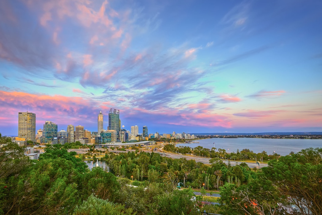 SUN0060 - Perth City Sunset (Fine Art Print - Rolled, 45 x 30cm)
