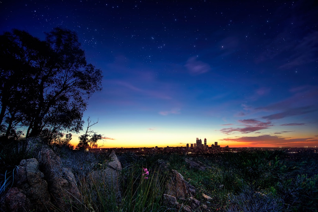 SUN0374 - Perth City Sunset (Fine Art Print - Rolled, 45cm x 30cm)