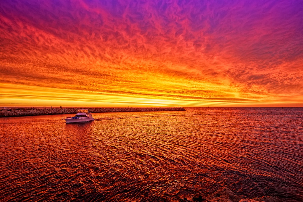 SUN0469 - Hillarys Sunset (Fine Art Print - Rolled, 45cm x 30cm)