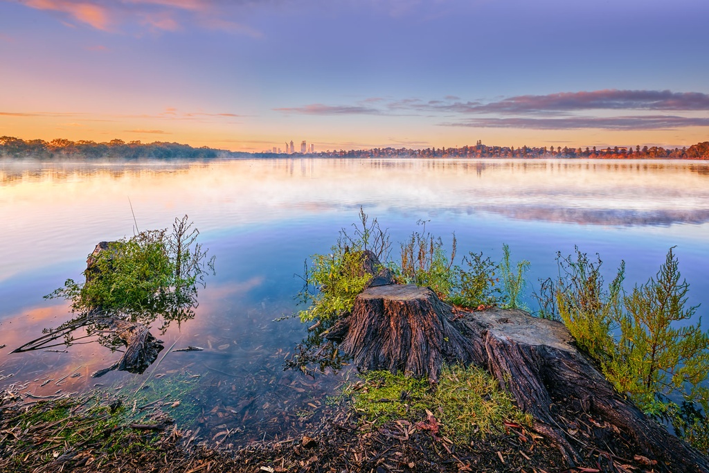 SUN0514 - Lake Monger Mist (Fine Art Print - Rolled, 45 x 30cm)