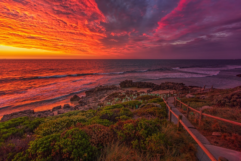 SUN0677 - Bennion Beach Sunset (Fine Art Print - Rolled, 45cm x 30cm)