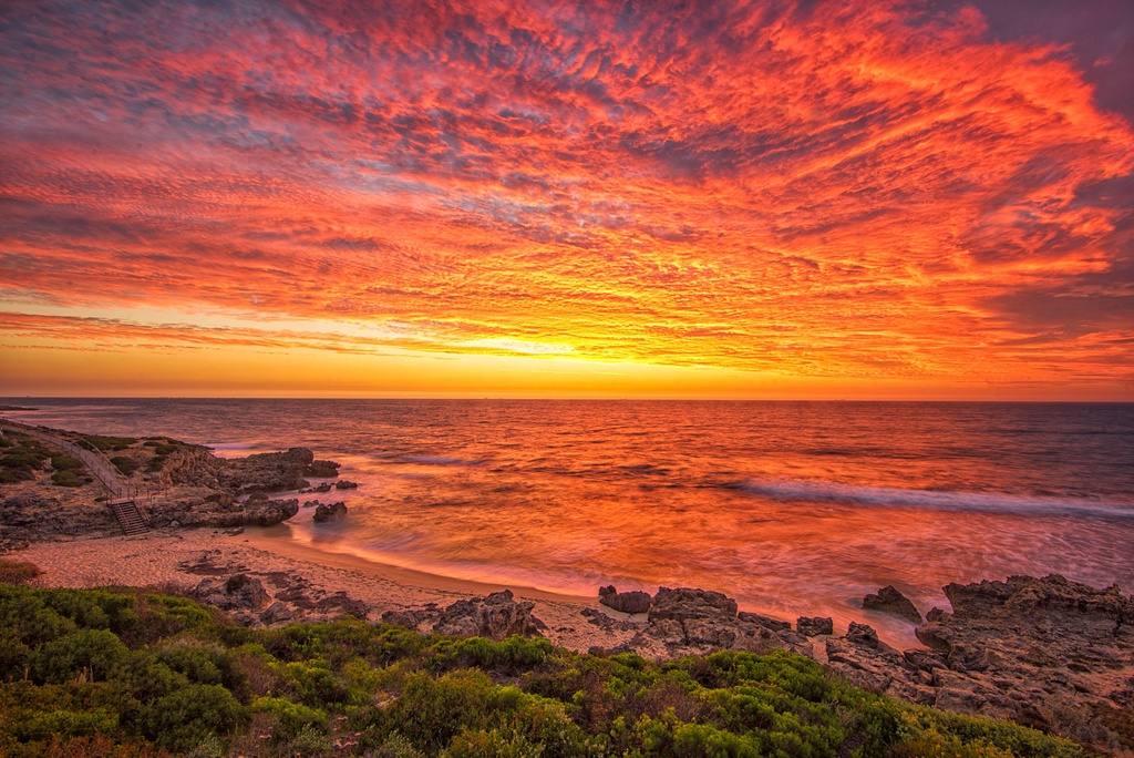 SUN0679 - Bennion Beach South Sunset (Fine Art Print - Rolled, 45cm x 30cm)