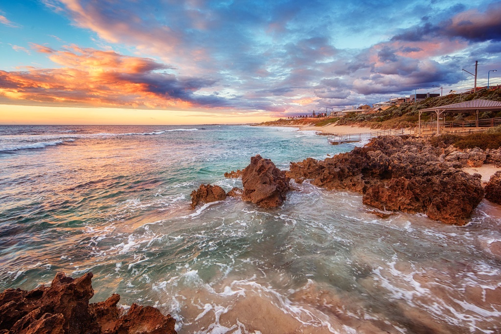 SUN0692 - Mettams Summer Sunset (Fine Art Print - Rolled, 45cm x 30cm)