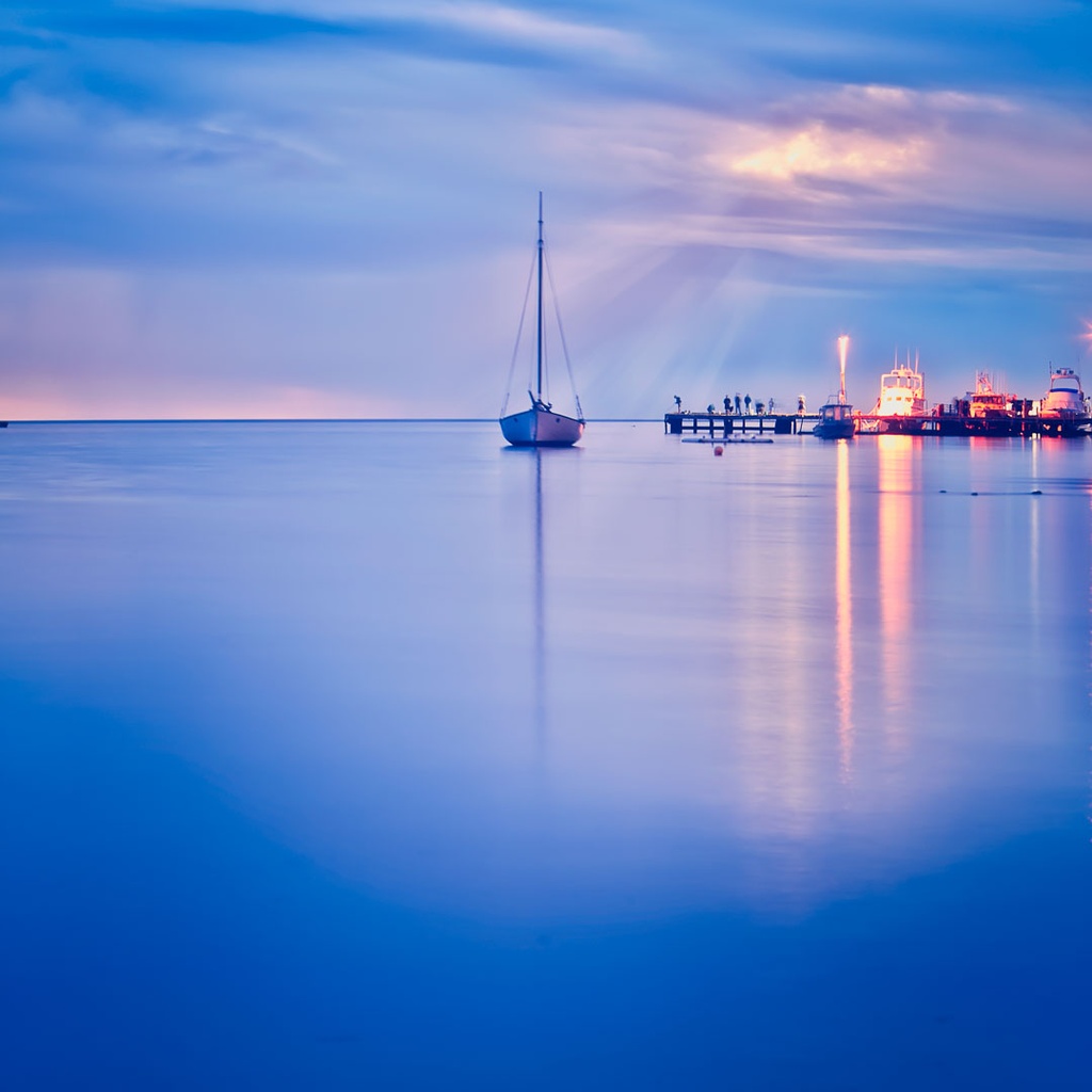 SUN0279 - Moonlit Denham (Fine Art Print - Rolled, 40cm x 40cm)