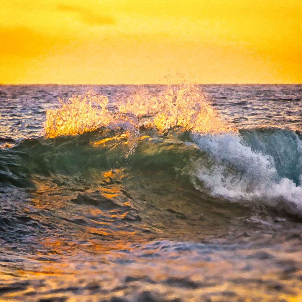 SUN0313 - Sunset Wave (Fine Art Print - Rolled, 40cm x 40cm)