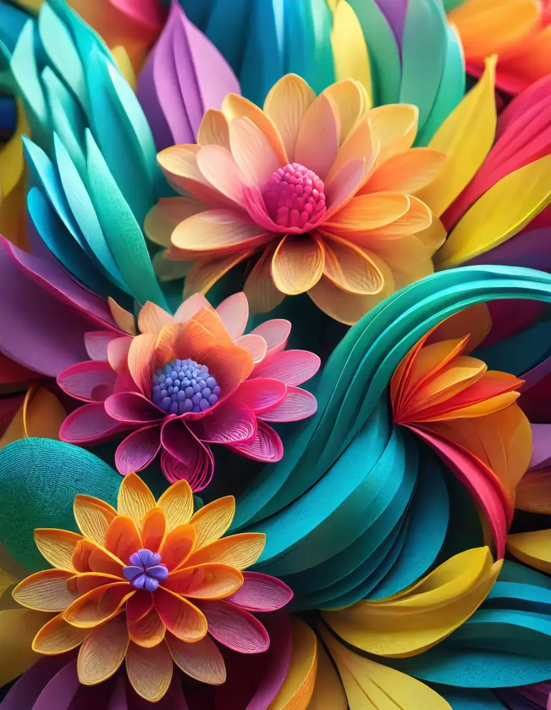 SUN5003 - Flower Stack (Fine Art Print - Rolled, A4 / 29.7 x 21cm)