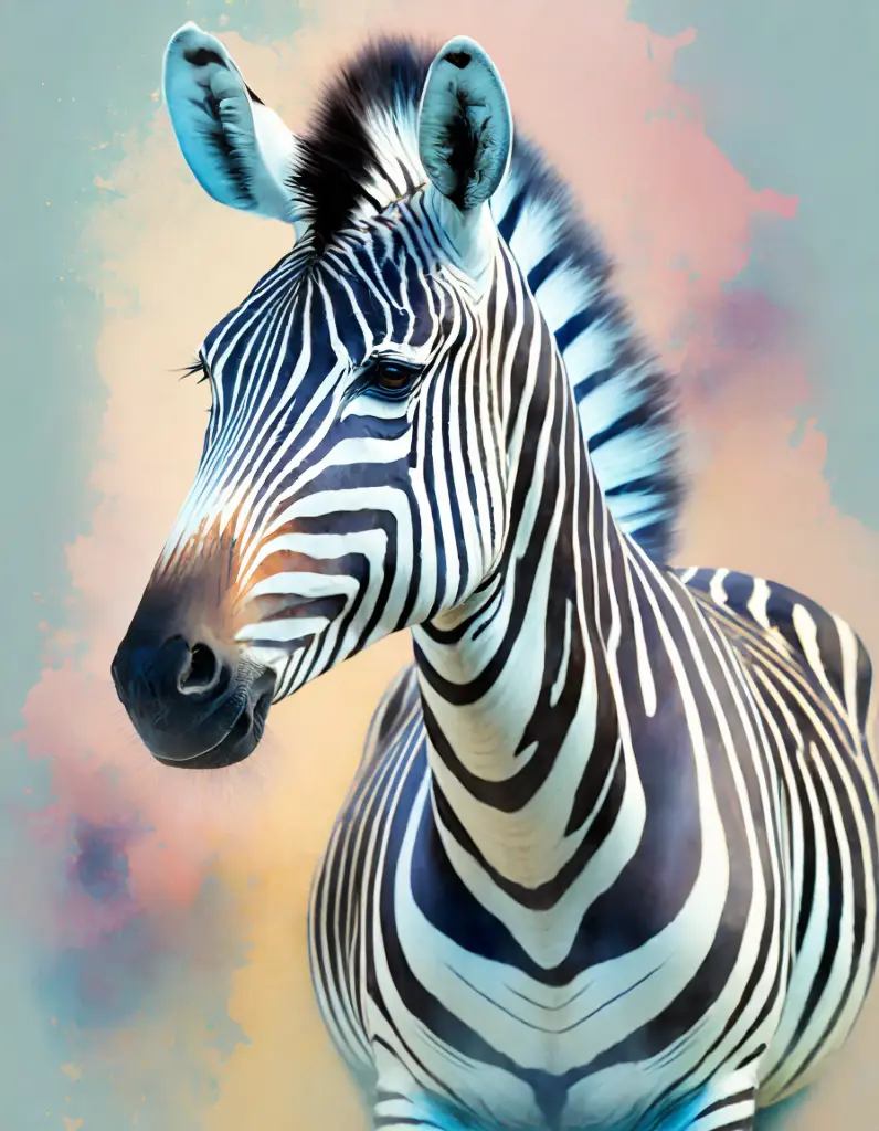 SUN5004 - Colourful Zebra (Fine Art Print - Rolled, A4 / 29.7 x 21cm)