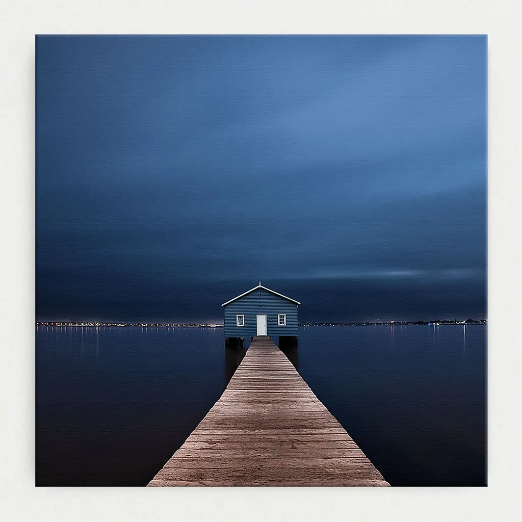 [SUN0005-SC-20X20-CM] SUN0005 - Boatshed / 20cm x 20cm Stretched Canvas