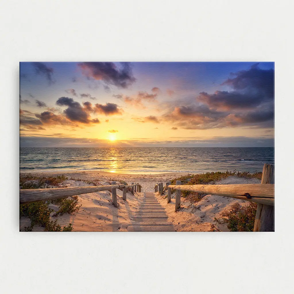 [SUN0551-SC-45X30-CM] SUN0551 - North Beach Sunset / 45cm x 30cm Stretched Canvas