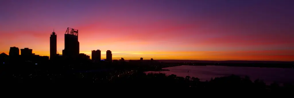 SUN0043 - Perth City Sunrise (Fine Art Print - Rolled, 60cm x 20cm)